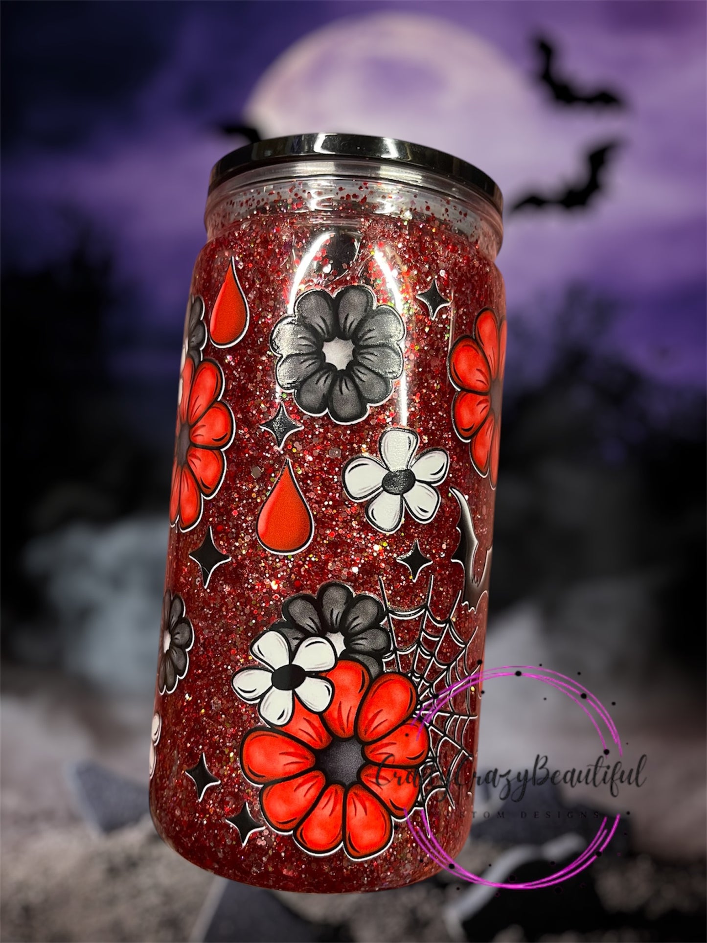 16oz Acrylic Snow Globe Tumbler with Glitter & Exclusive UVDTF Design – Perfect Gift!