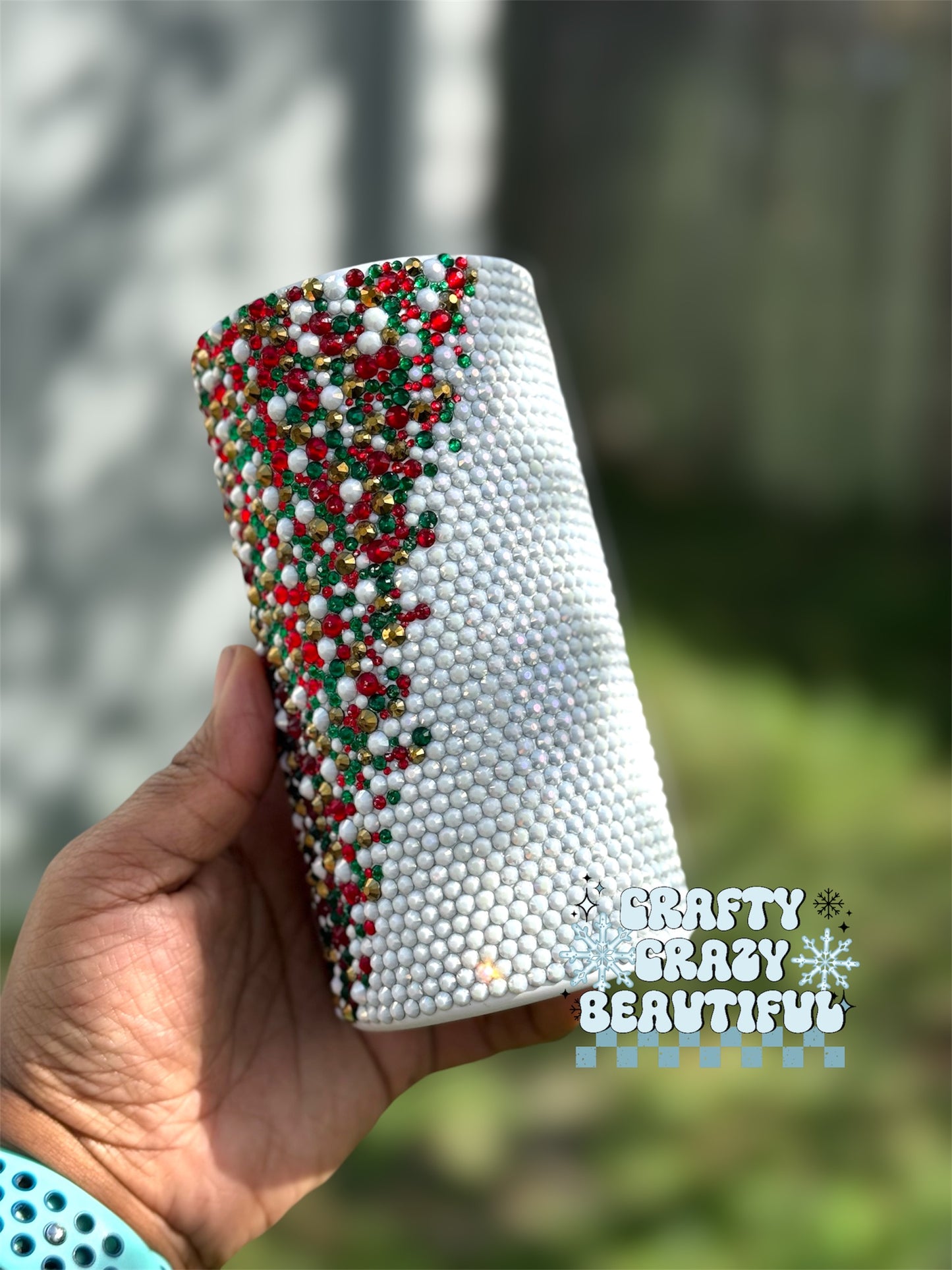 16oz Rhinestone Holiday Tumbler - RTS