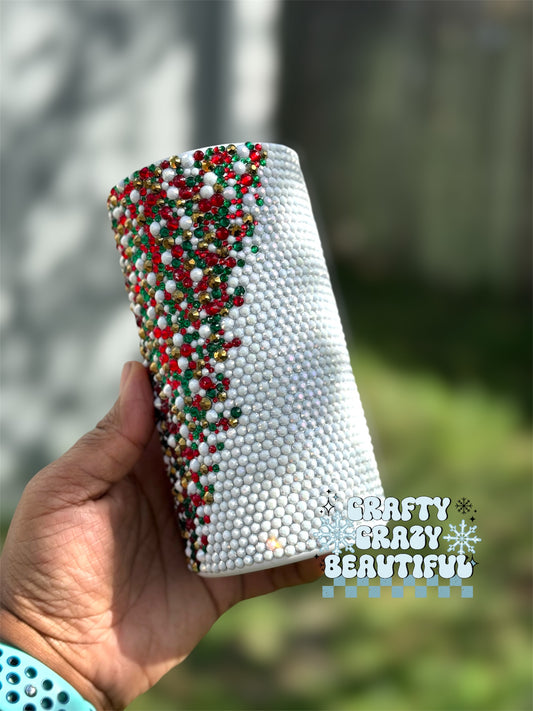 16oz Rhinestone Holiday Tumbler - RTS