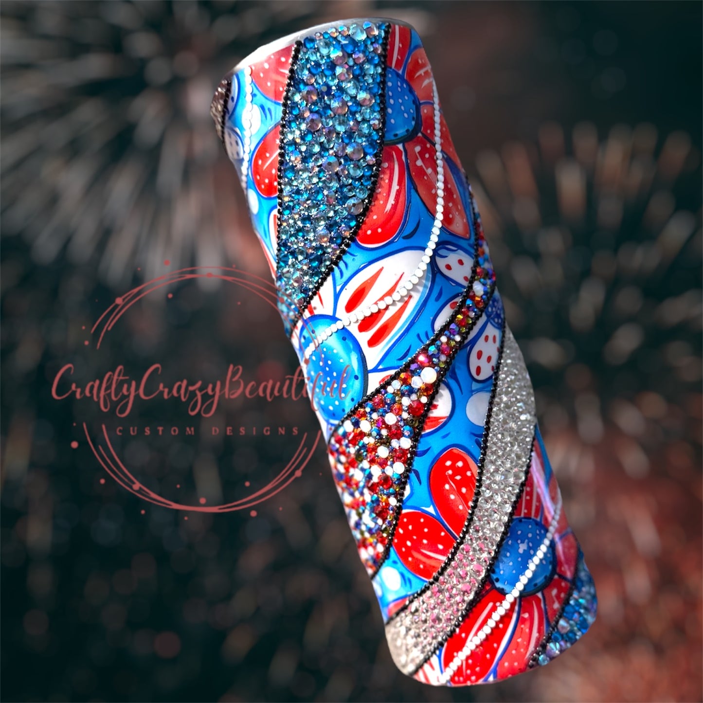 Red, White and Bling 20oz Tumbler