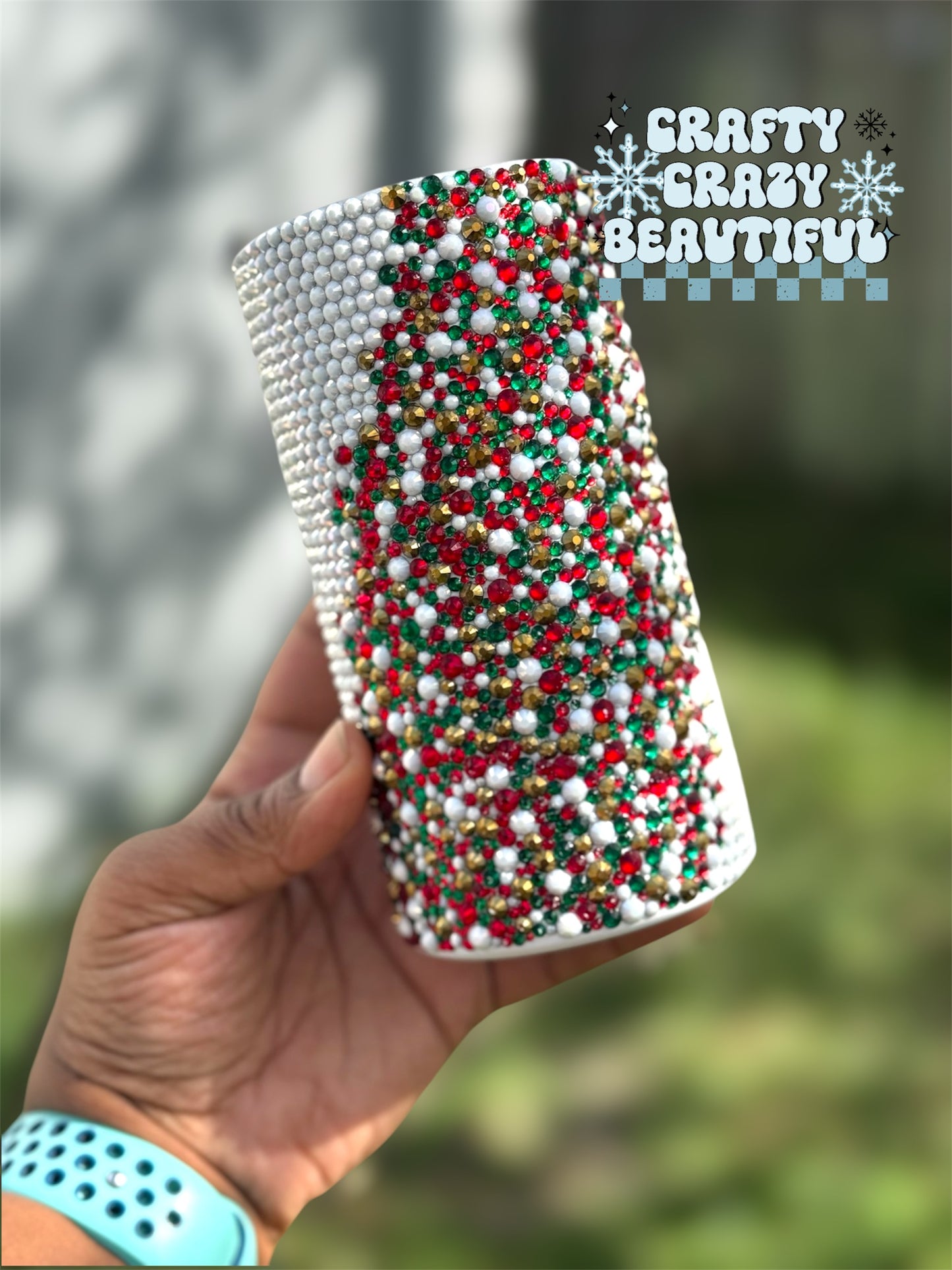 16oz Rhinestone Holiday Tumbler - RTS