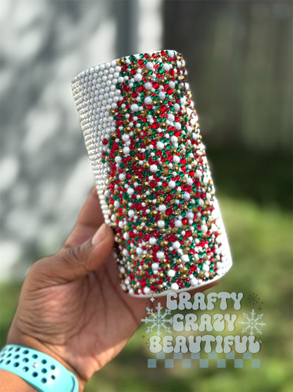 16oz Rhinestone Holiday Tumbler - RTS