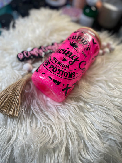 RTS Valentine’s Hot Pink Cupid Snowglobe Tumbler