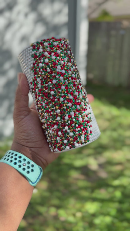 16oz Rhinestone Holiday Tumbler - RTS