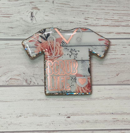 Scrub Life Floral Badge Reel