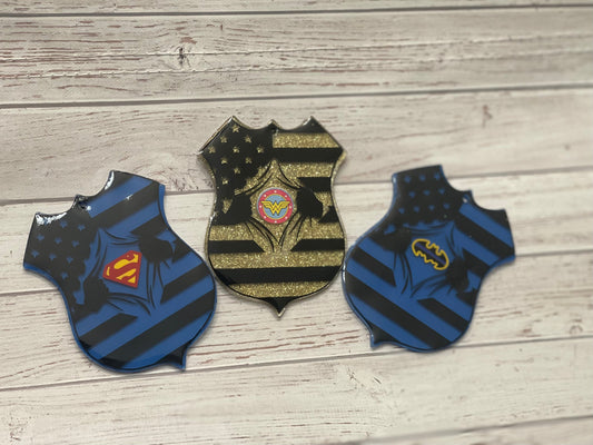 Police badge keychain