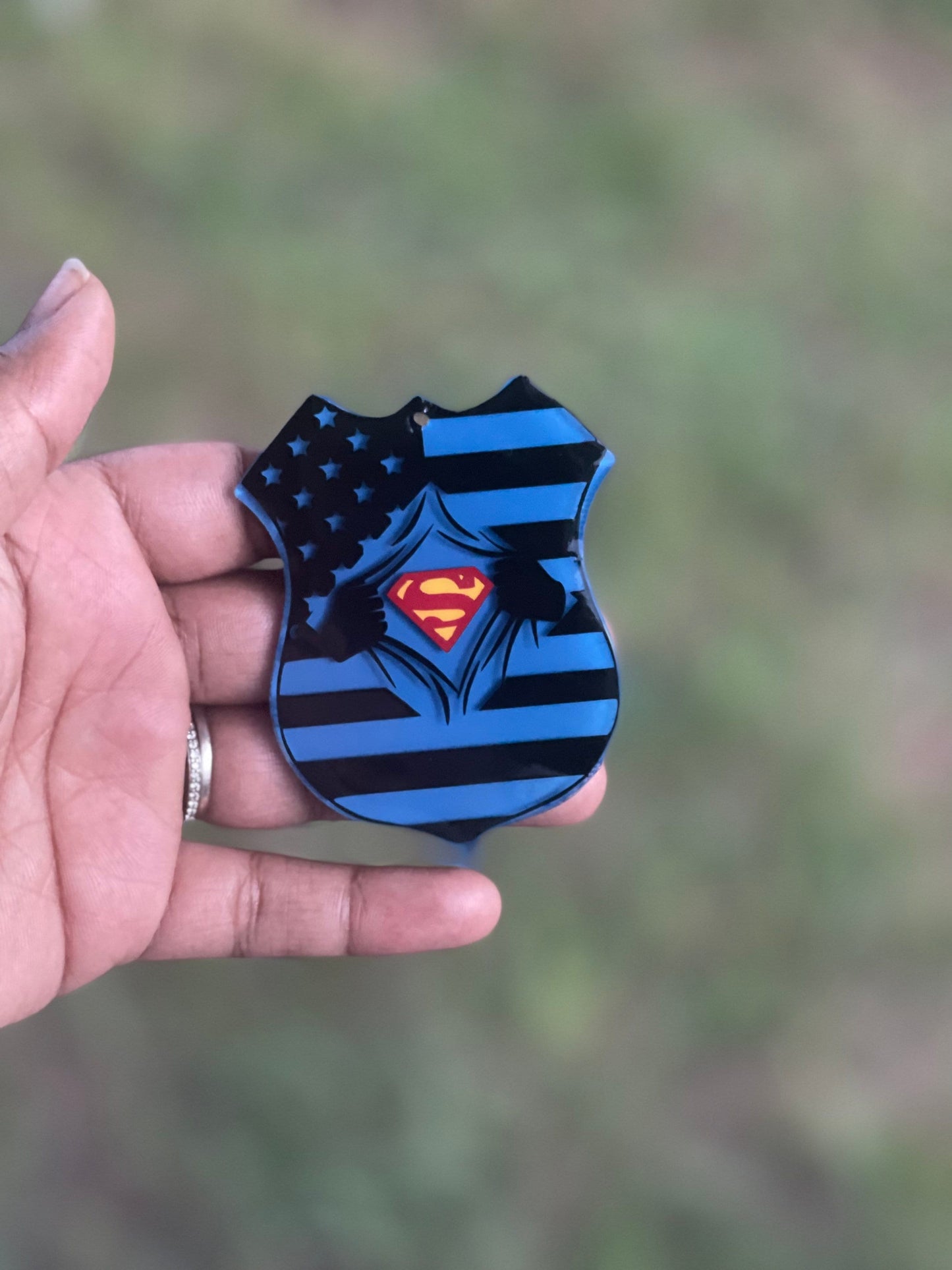 Police badge keychain
