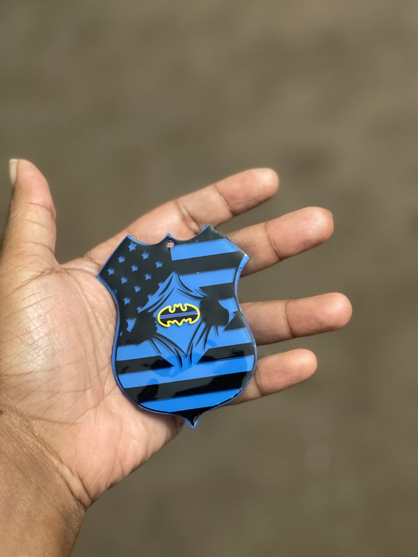 Police badge keychain