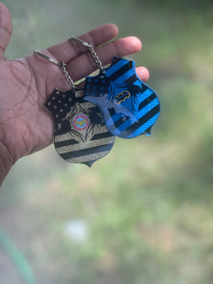 Police badge keychain