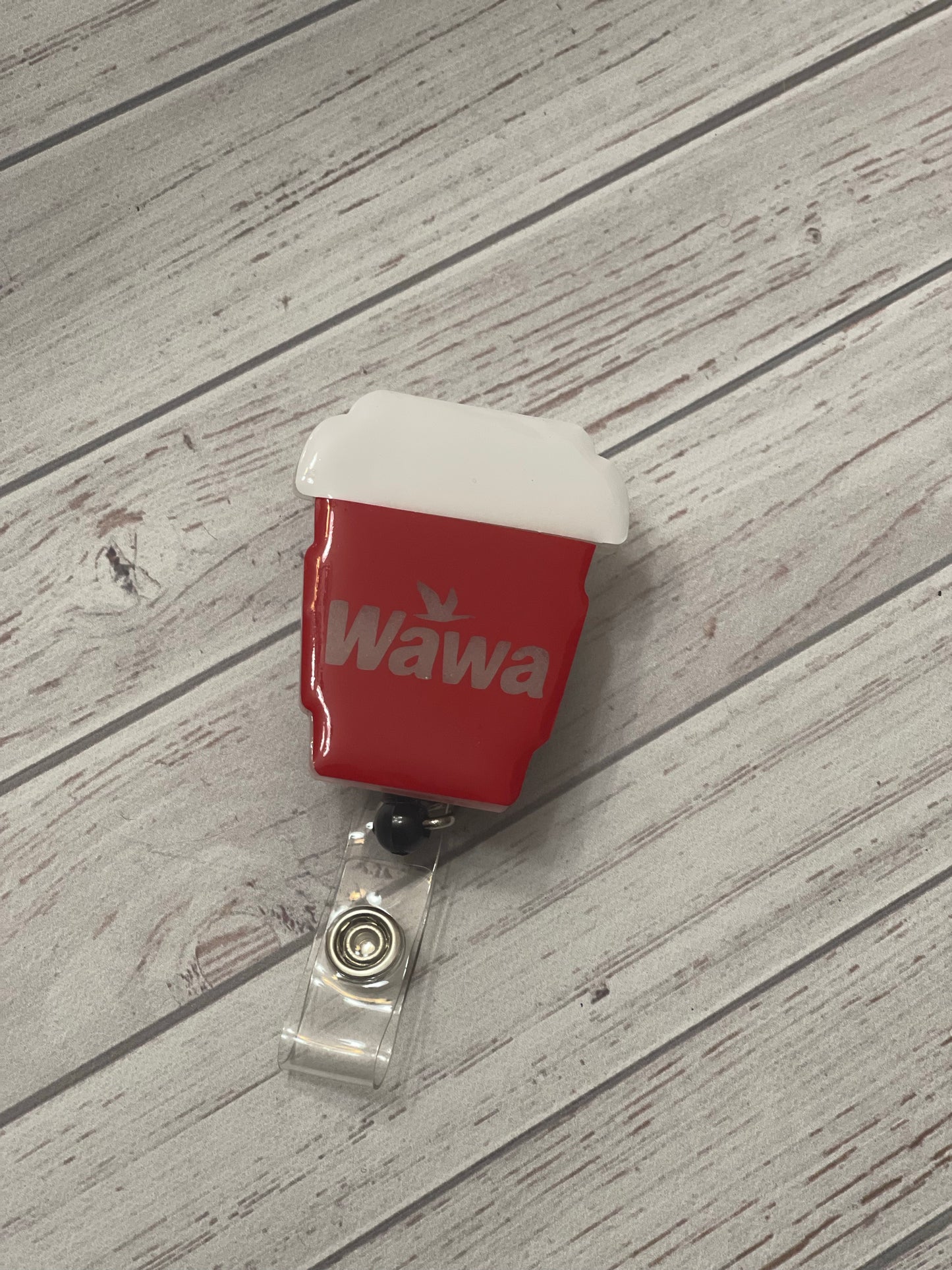 To Go Coffee Cup Badge Reel