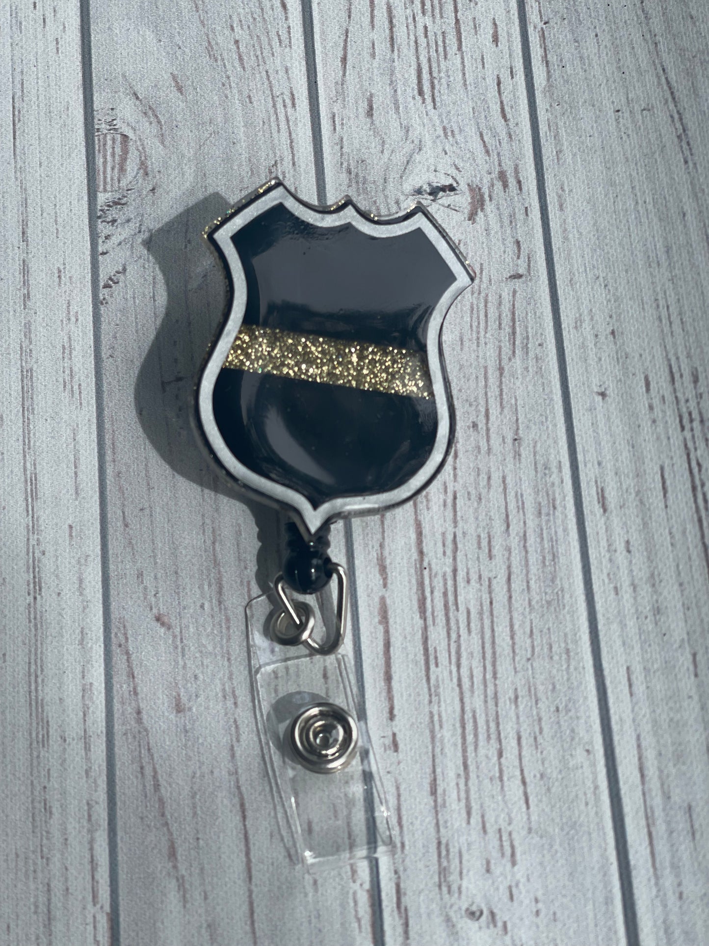 Thin Gold Line Police Badge Badge Reel