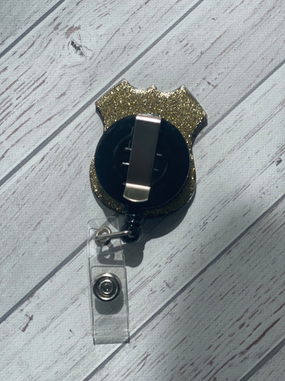 Thin Gold Line Police Badge Badge Reel