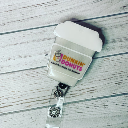 To Go Coffee Cup Badge Reel