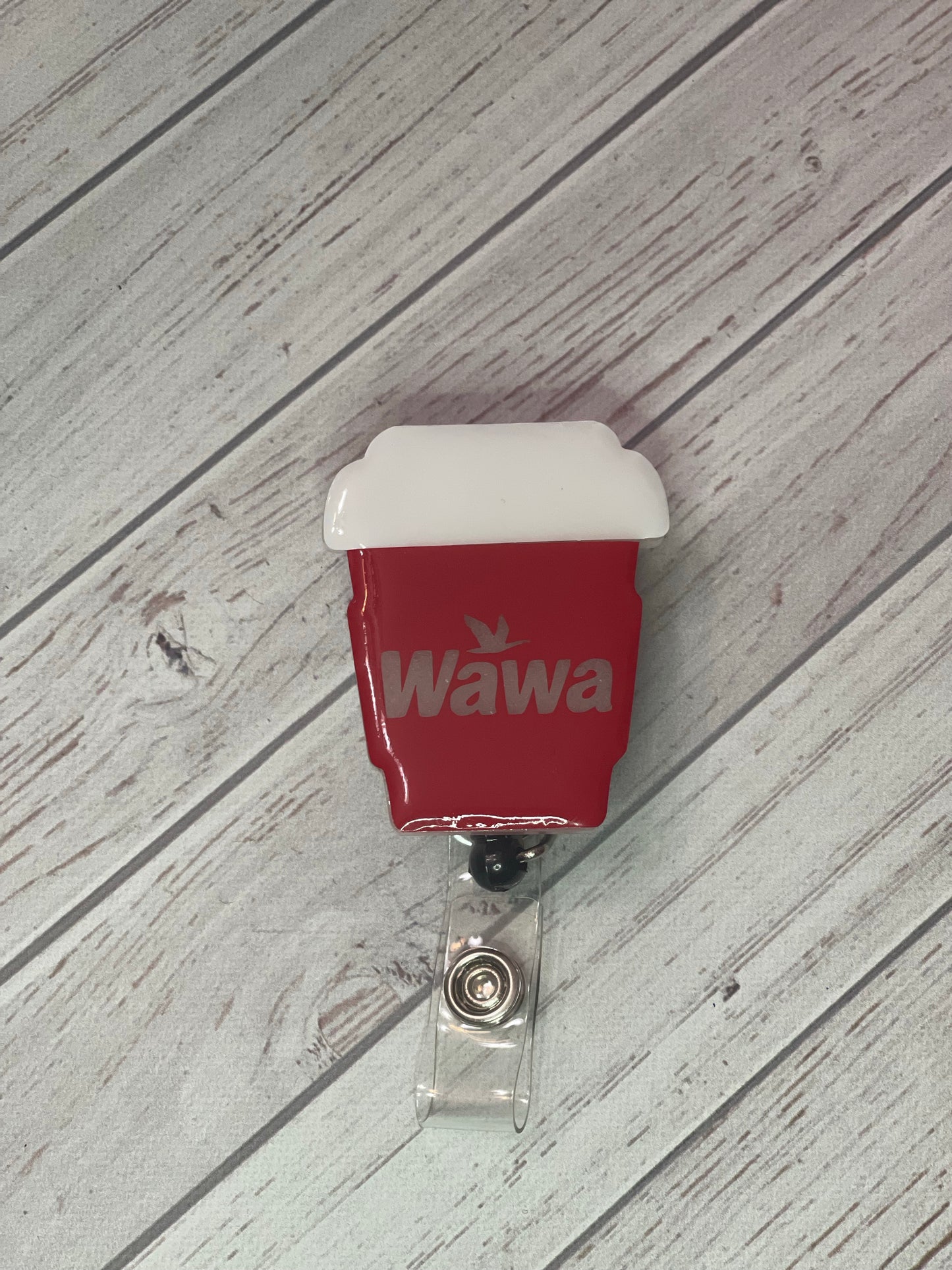 To Go Coffee Cup Badge Reel