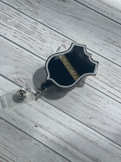 Thin Gold Line Police Badge Badge Reel